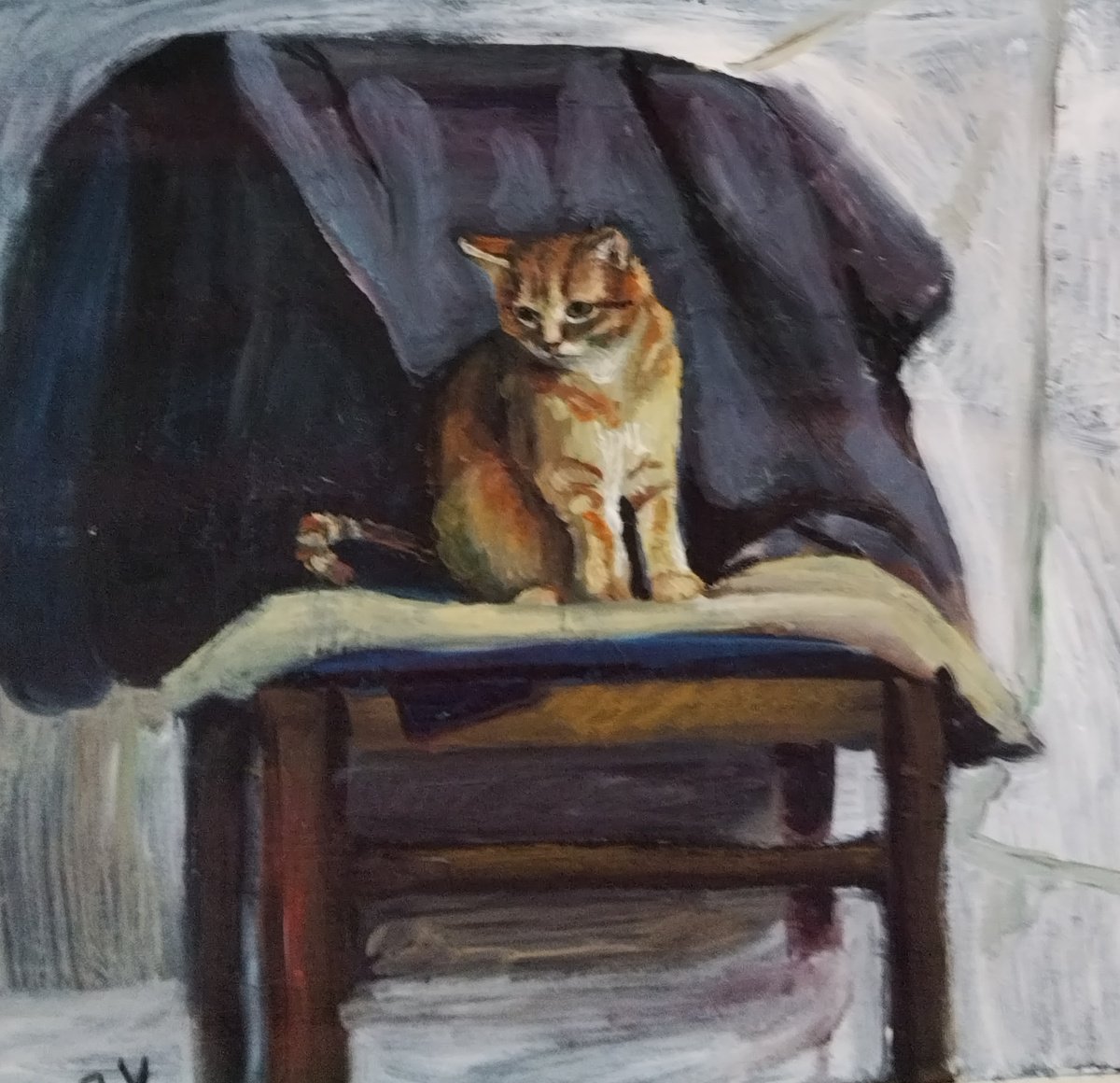 Cat in the chair by Vikt�ria D�ri