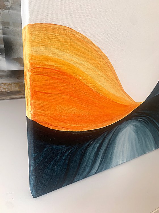 Amber Flowlines – Blue Orange Landscape