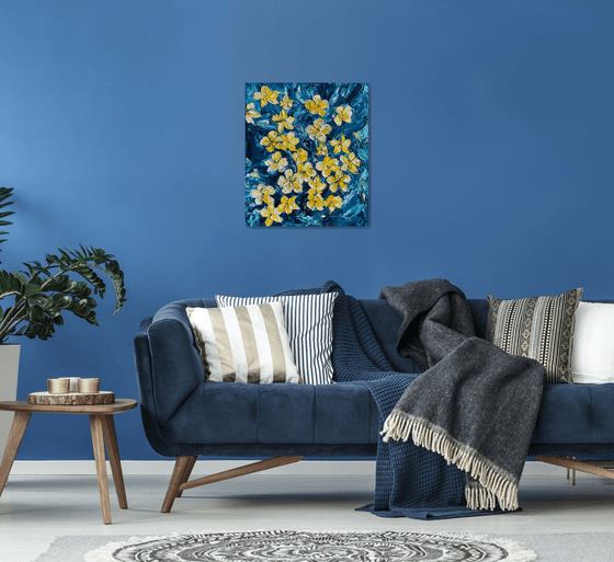 Impasto Frangipani Painting