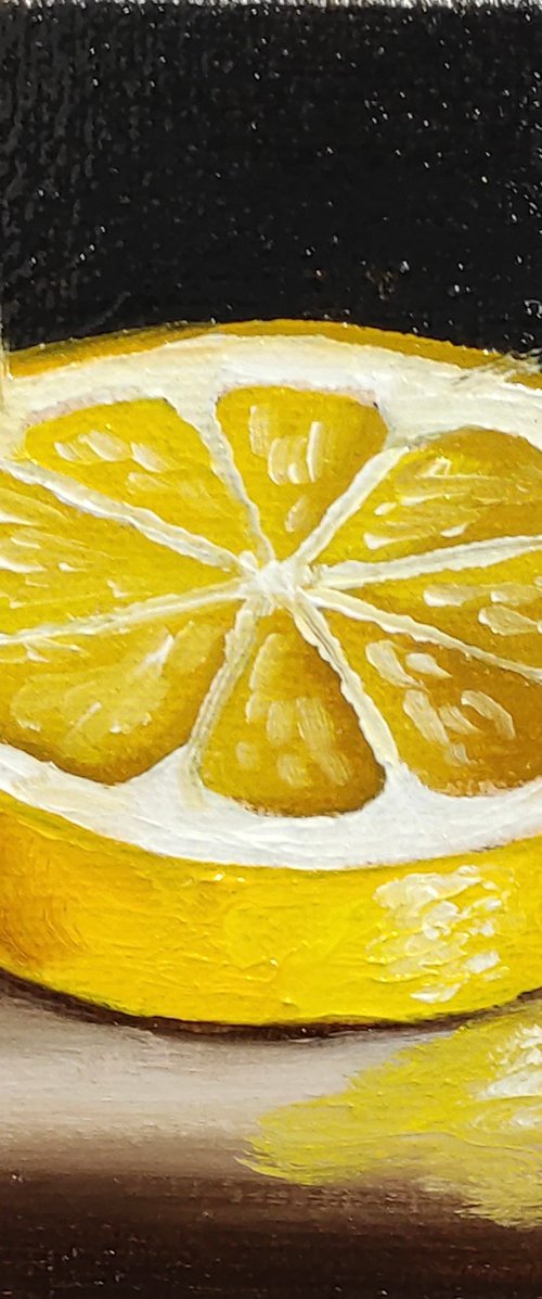 Little lemon slice still life by Jane Palmer Art
