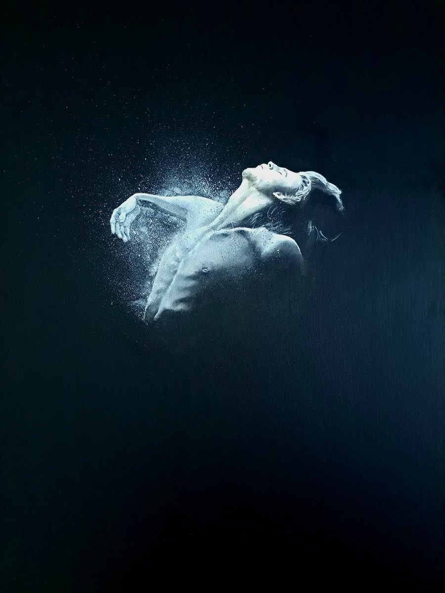 Photorealistic Portrait Oil Painting By Lee Jenkinson, 18 X 22", Chalkdust, Original Artwork