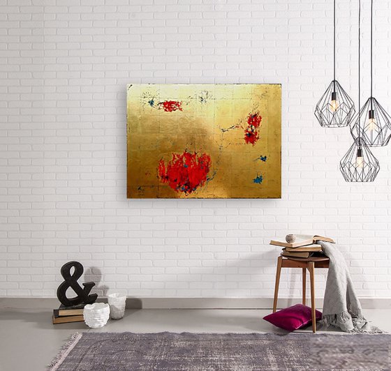 Gold  abstract painting  #00111