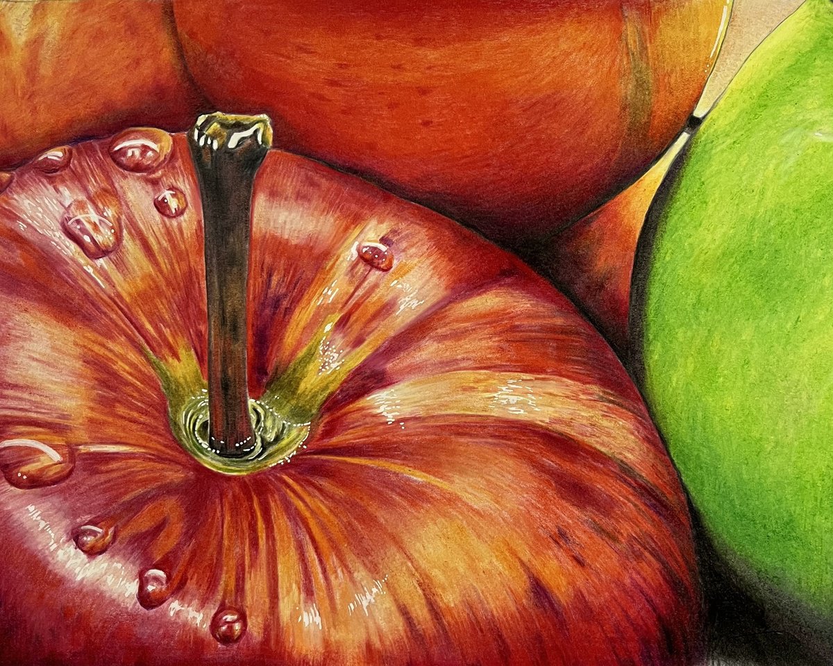 Photorealistic Pencil Drawing , Apples By Karen Elaine Evans, 12 X 10, Artwork For Sale On Artfinder