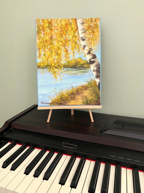 Golden Birch by the Water