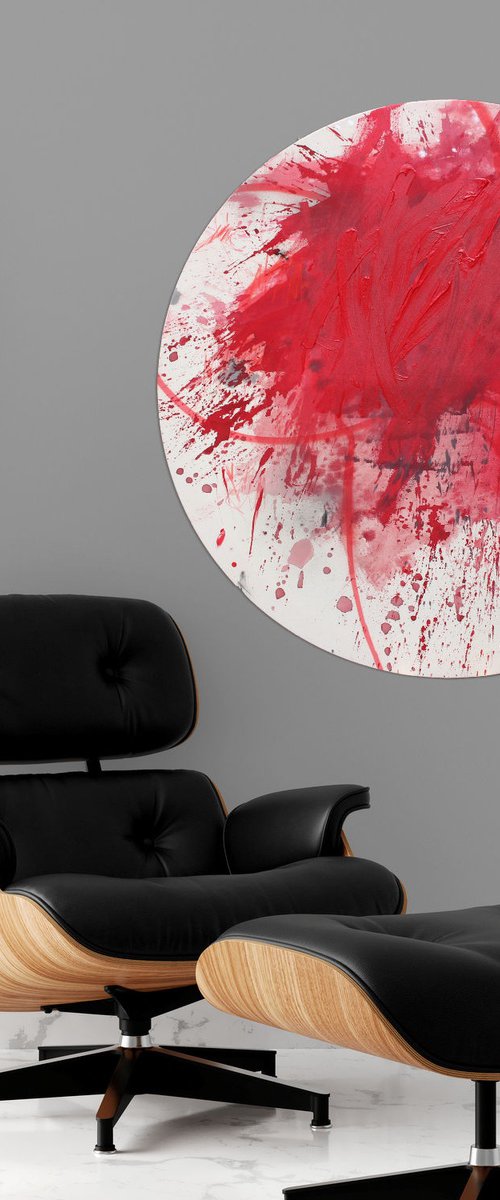 Rough Red 3 (Circle) by Daniela Schweinsberg
