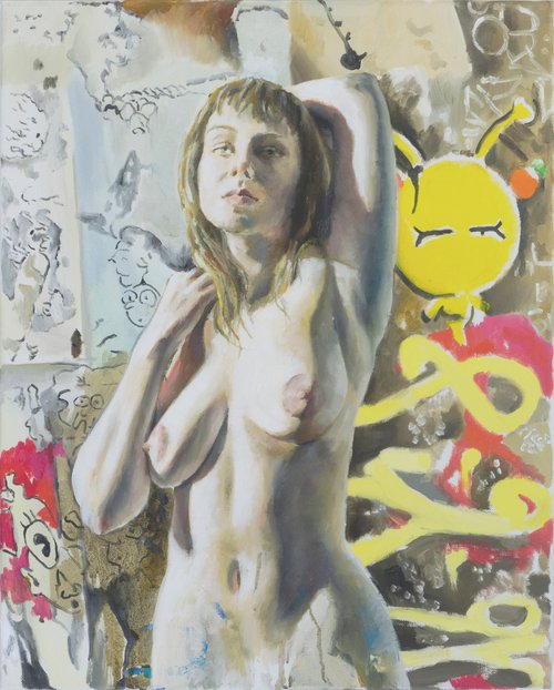Blonde Girl With Graffitti by Lisa Braun