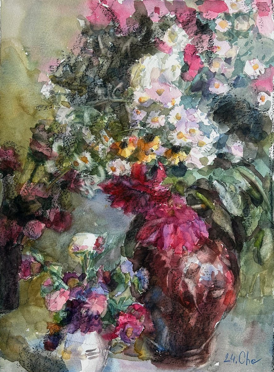 Impressionistic Watercolour , Memories Of My Garden 2 By Liudmyla Chemodanova, 12 X 16, Artwork For Sale On Artfinder