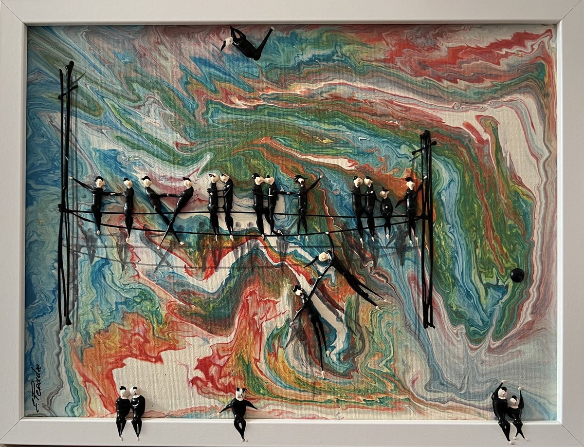 Abstract Portrait Acrylic Painting By Eka Peradze, 17 X 13, Freedom People Eka Peradze, Original Artwork