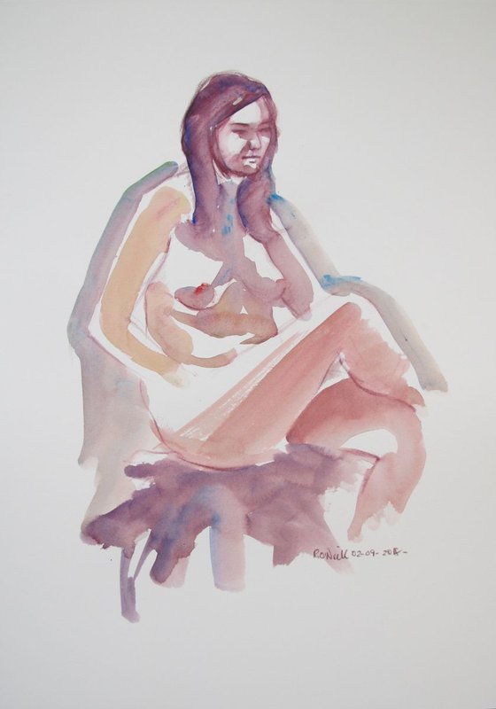 seated female nude