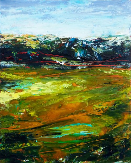 Abstract landscape #6 - 41X33 cm by Fabienne Monestier