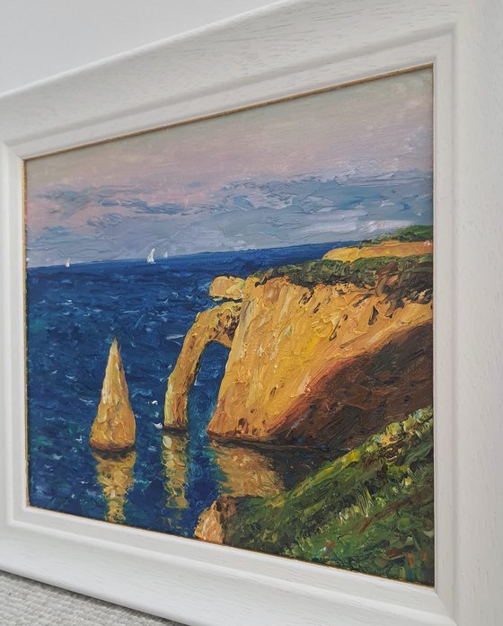 Cliffs of Etretat, Normandy, France, oil painting