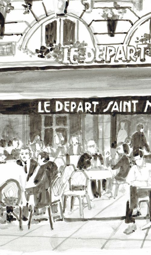 PARIS MEMORIES AND ICONIC PLACES - CAFE LE DEPART SAINT MICHEL by Nicolas GOIA
