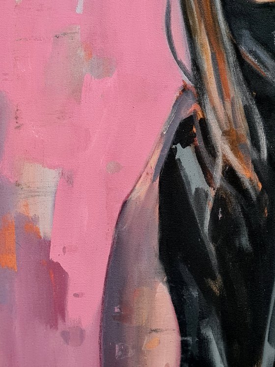 family portrait with pink