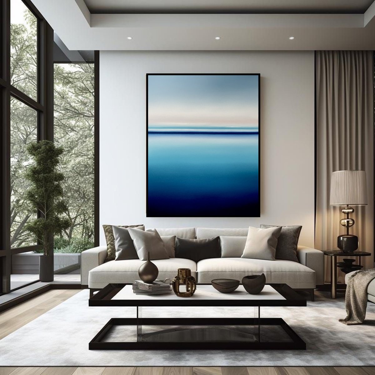 Surrealistic Landscape Oil Painting By Larissa Uvarova, 31 X 39", Deep Inside 77, Original Artwork