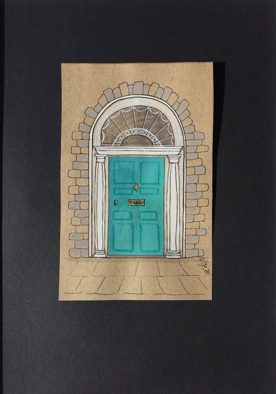 Turquoise door.