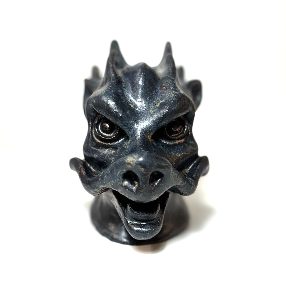 Animal Clay Sculpture By Ej Mack, 4 X 5, Draco Ii, Original Artwork