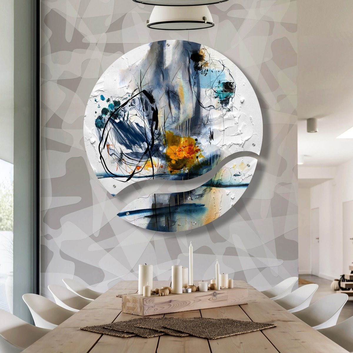 Abstract Print By Lynne Godina-Orme, 49 X 49", This Is The Moment - Diptych, Original Artwork