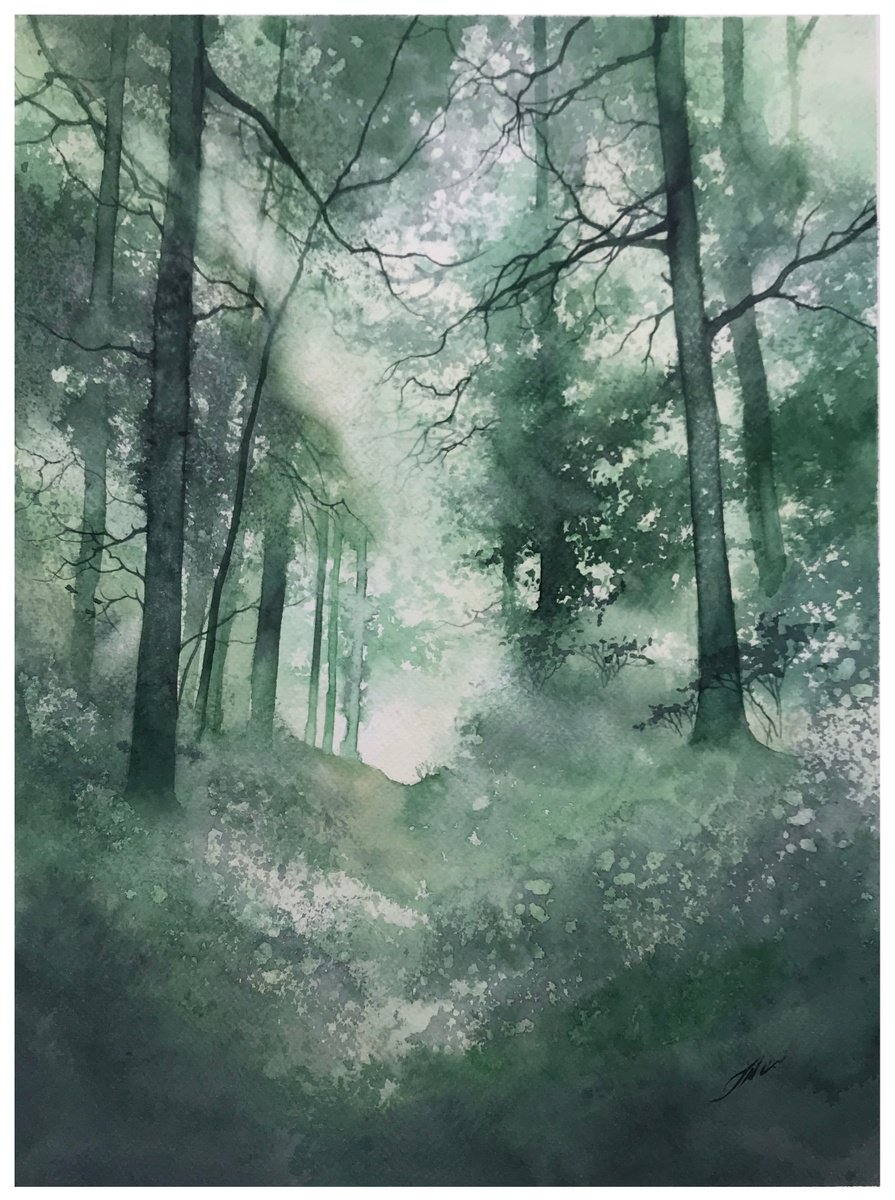 Impressionistic Landscape Watercolour By Nazar Grunyka, 12 X 16", Landscape, Original Artwork