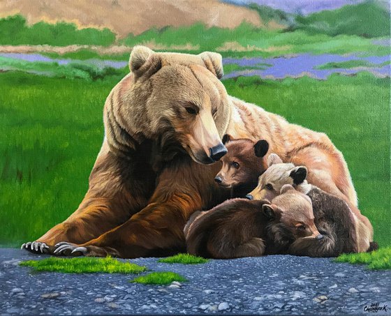 She-bear with cubs