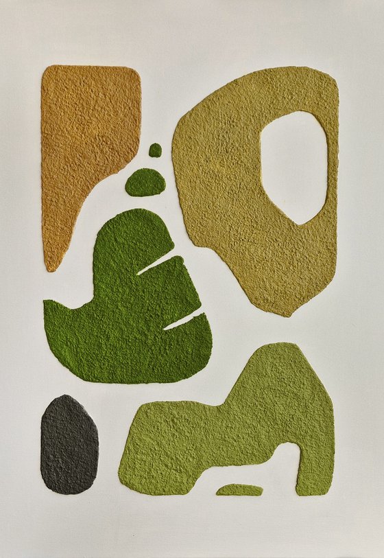 "Spring Bay 6" Textured green abstract art