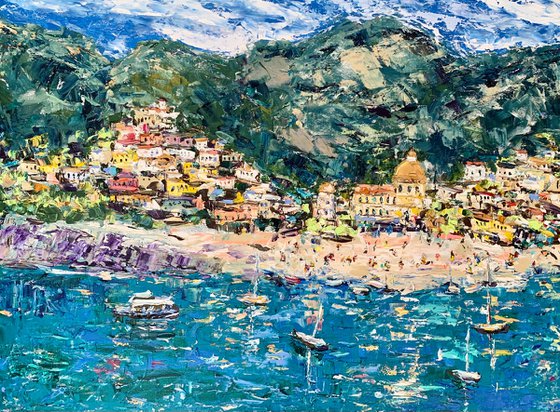 Positano along Amalfi coast