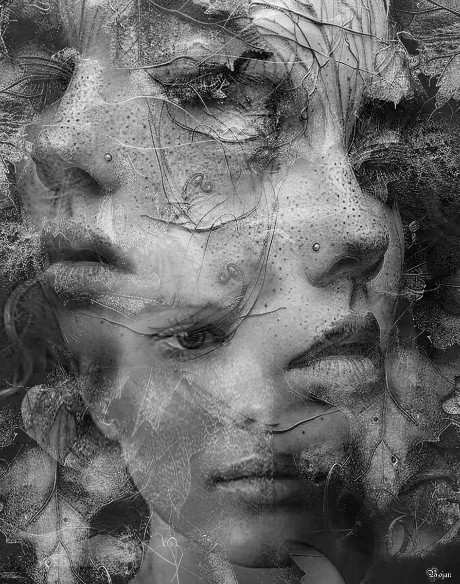 Illustrative Portrait Photograph By Bojan Jevtic, 34 X 43, In Hypnosis, Original Artwork