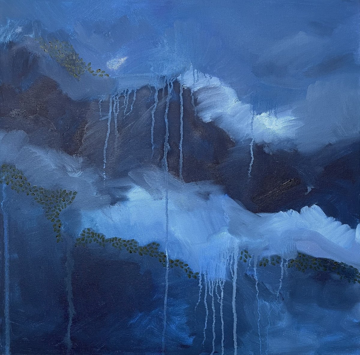 Abstract Oil Painting By Flora Butler, 20 X 20, Seeds Of Serenity, Original Artwork