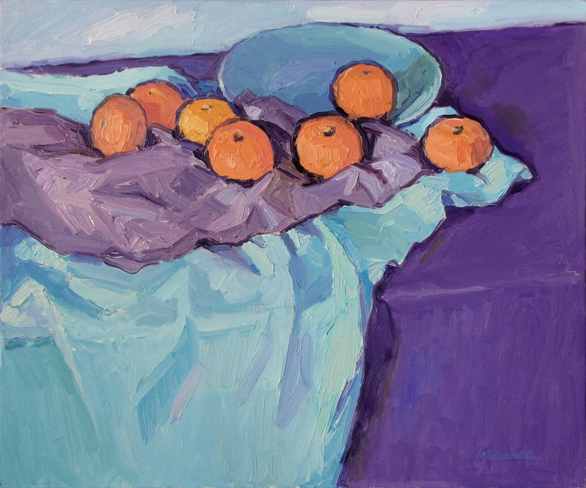 Still Life with Tangerines by Ivan Kolisnyk