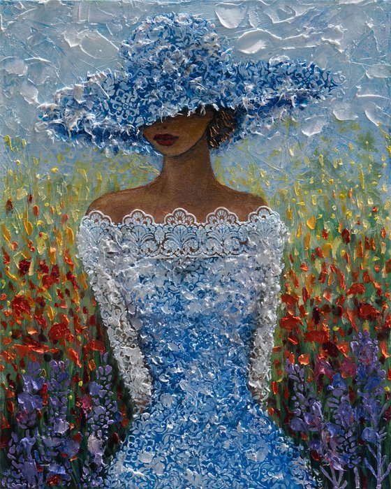 Whispers in Blue Impasto