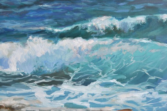 Waves original oil painting