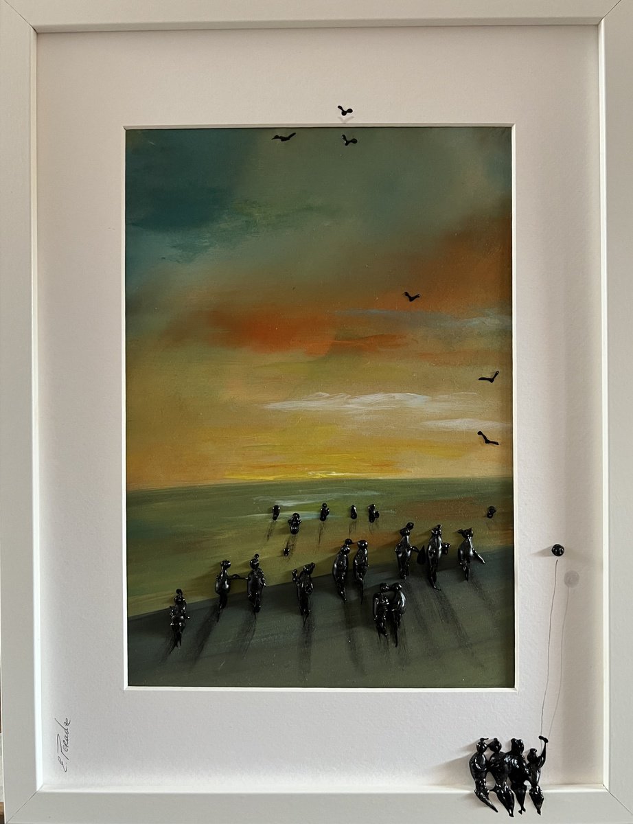 Abstract Portrait Acrylic Painting By Eka Peradze, 13 X 17, Freedom People Eka Peradze, Original Artwork