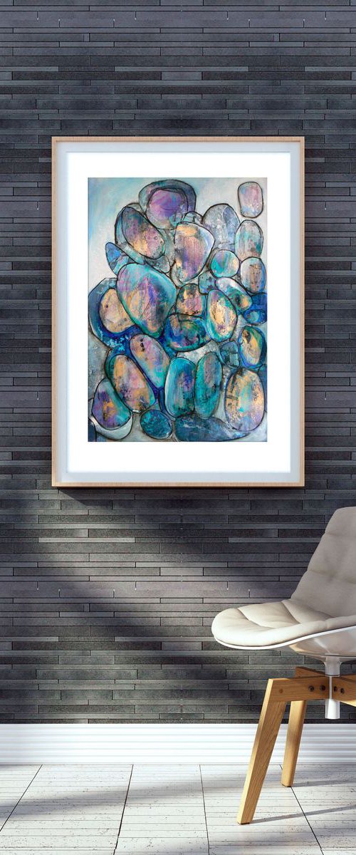 Golden stones by Carolynne Coulson
