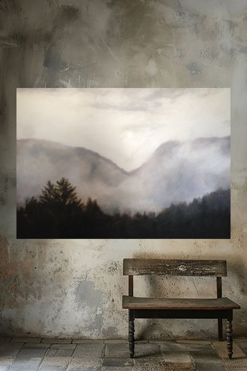 Impressionistic Landscape Acrylic Painting By Ida Harm, 59 X 39, Breath Of The Wood, Original Artwork