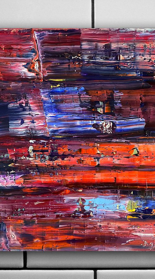 "Get Comfortable" - Original PMS Abstract Oil Painting On Canvas - 24" x 18" by Preston M. Smith (PMS)