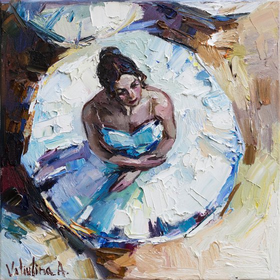 Ballerina - Original oil painting 45 x 45 cm