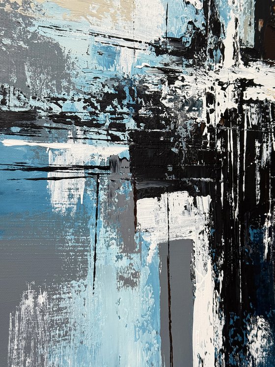 Reflections in Parallel. blue set diptych