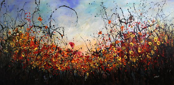 Stand By Me  - Super sized original floral landscape