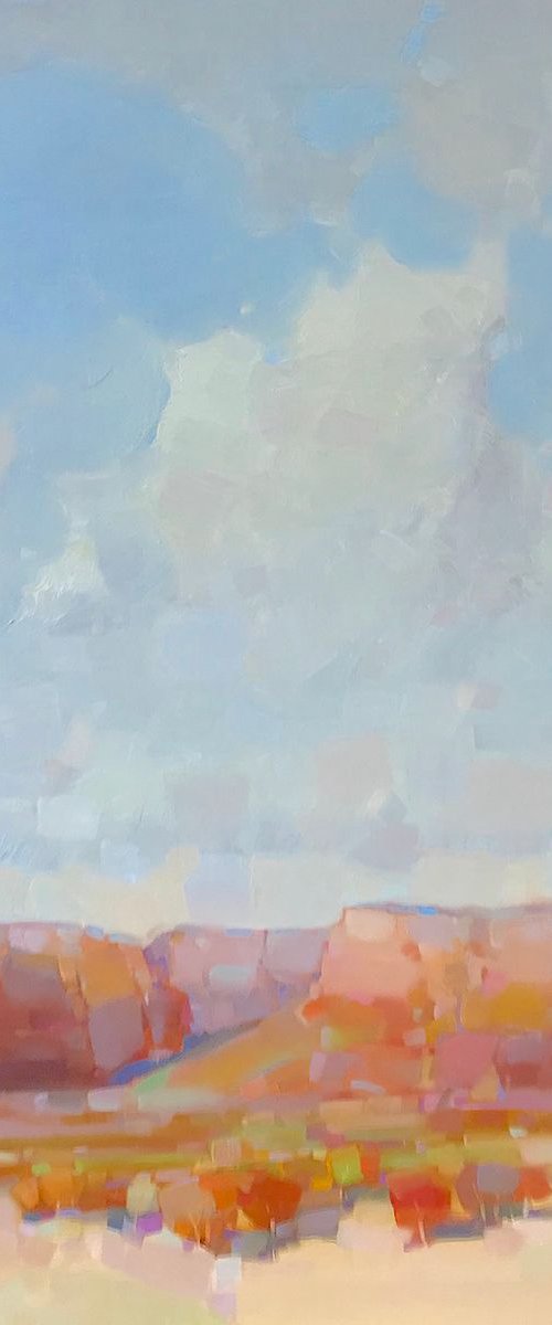 Canyon View, Landscape oil painting, One of a kind, Signed, Handmade artwork by Vahe Yeremyan