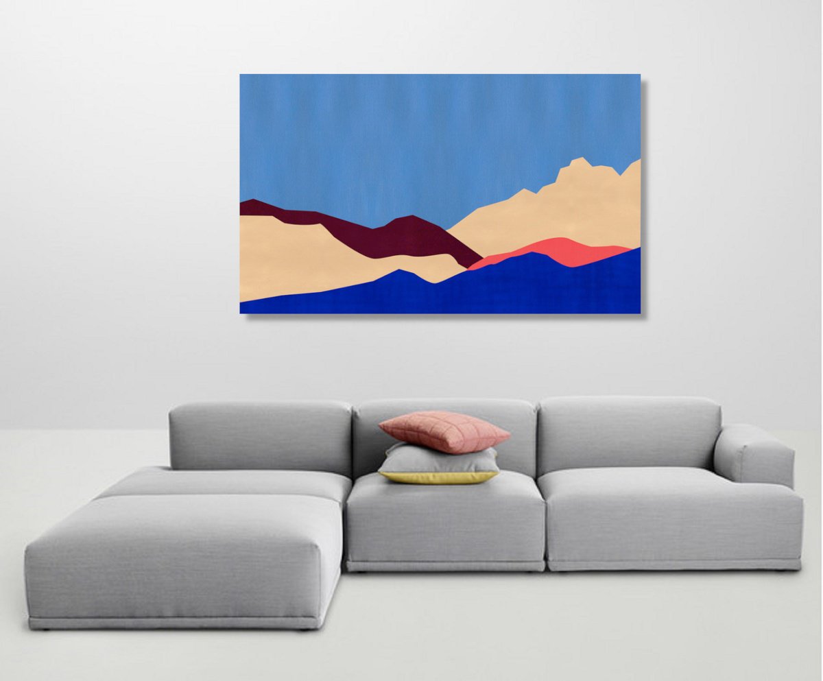 Modern Mountains #02 - Extra Large Painting - Shipping - Rolled in a Tube by Marina Krylova