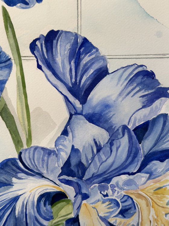 Bright Blue Irises