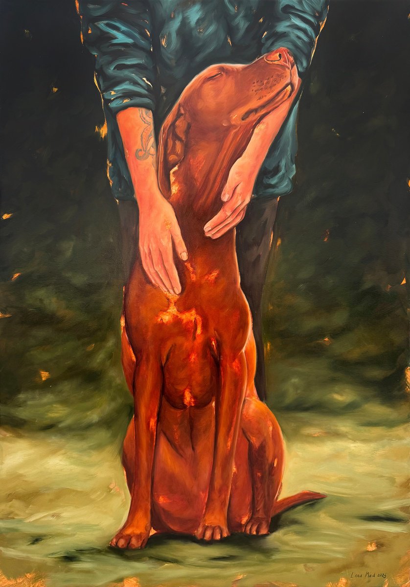 Expressive Oil Painting , Self-Portrait By Lena Med, 28 X 39, Artwork For Sale On Artfinder