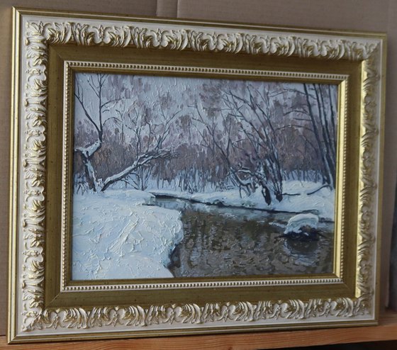 February in Kuzminki. The Churilikha River