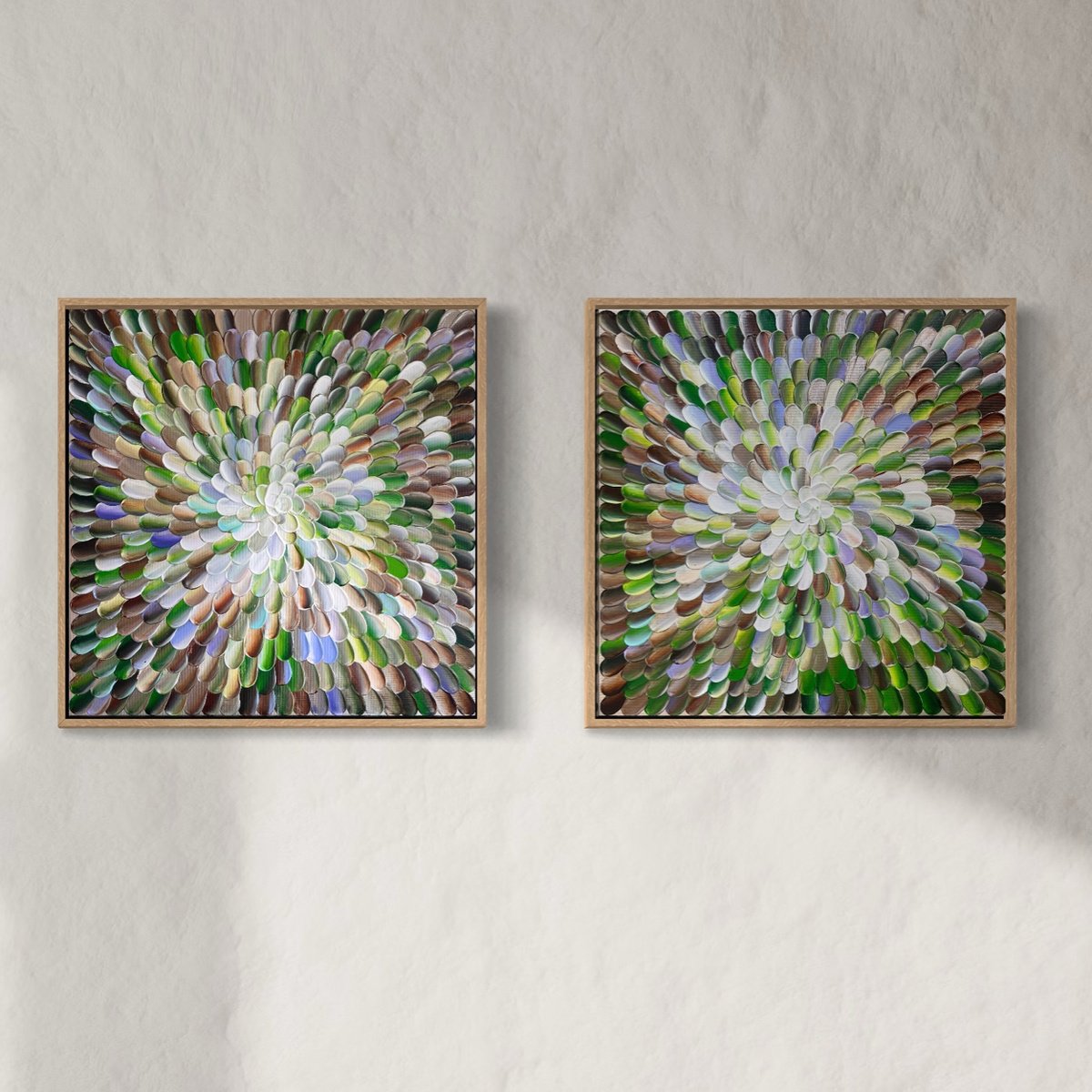 Bloom 42 - Diptych By Tatiana Georgieva, 33 X 17, Artwork For Sale On Artfinder