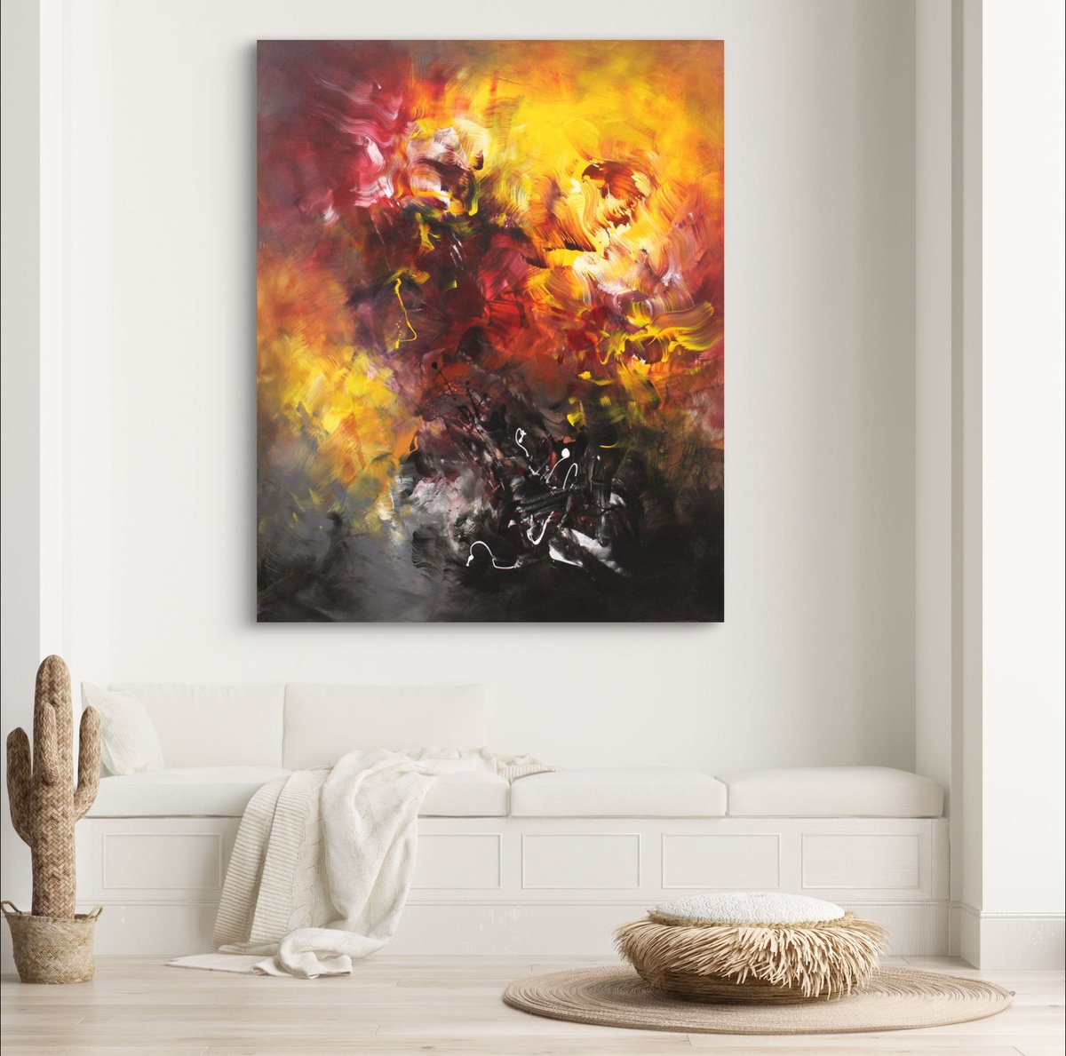 Abstract Acrylic Painting By Paresh Nrshinga Frsa, 44 X 55", The Light, Original Artwork