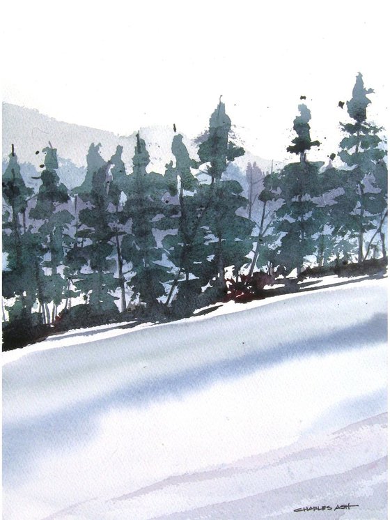 Winter Glade - Original Watercolor Painting