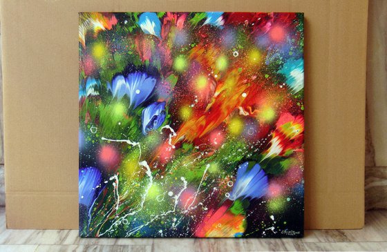 ”Evening Garden” Abstract Painting on canvas