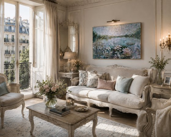 Water Lilies in Silver