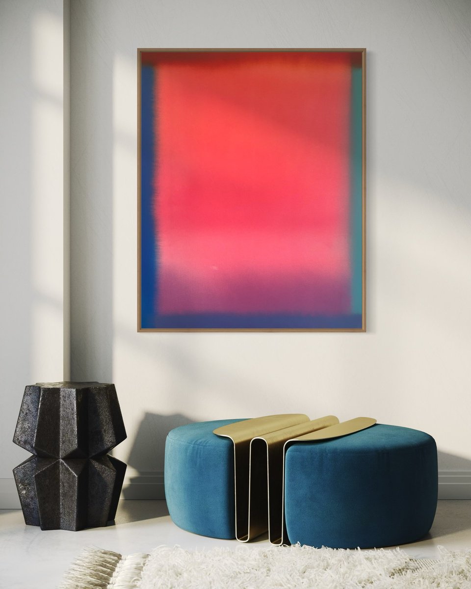 Abstract Acrylic Painting By Evgenia Makarova, 31 X 39, Abstract Beyond Pink, Original Artwork