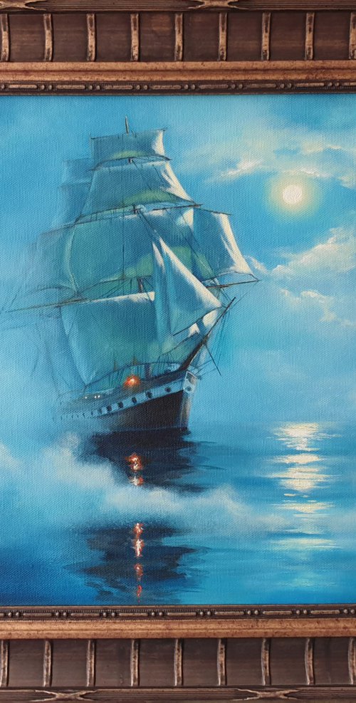 "Bosphoruys." sea ship seascape 2015 by Anna Bessonova (Kotelnik)
