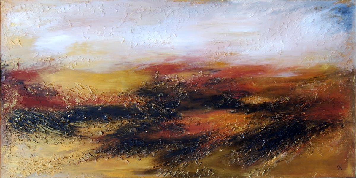 Abstract art - EARTHLY RICHES - LARGE ABSTRACT LANDSCAPE by VANADA ABSTRACT ART